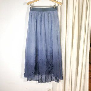 KENAR Silk Ombre Maxi Skirt navy blue flowy boho